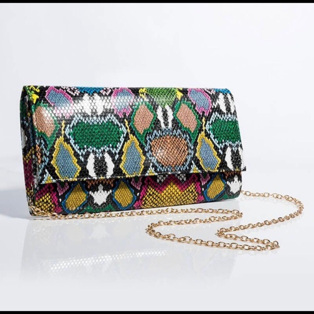 🐍 🌈 🐍 Akira multi-colored Snakeskin Clutch